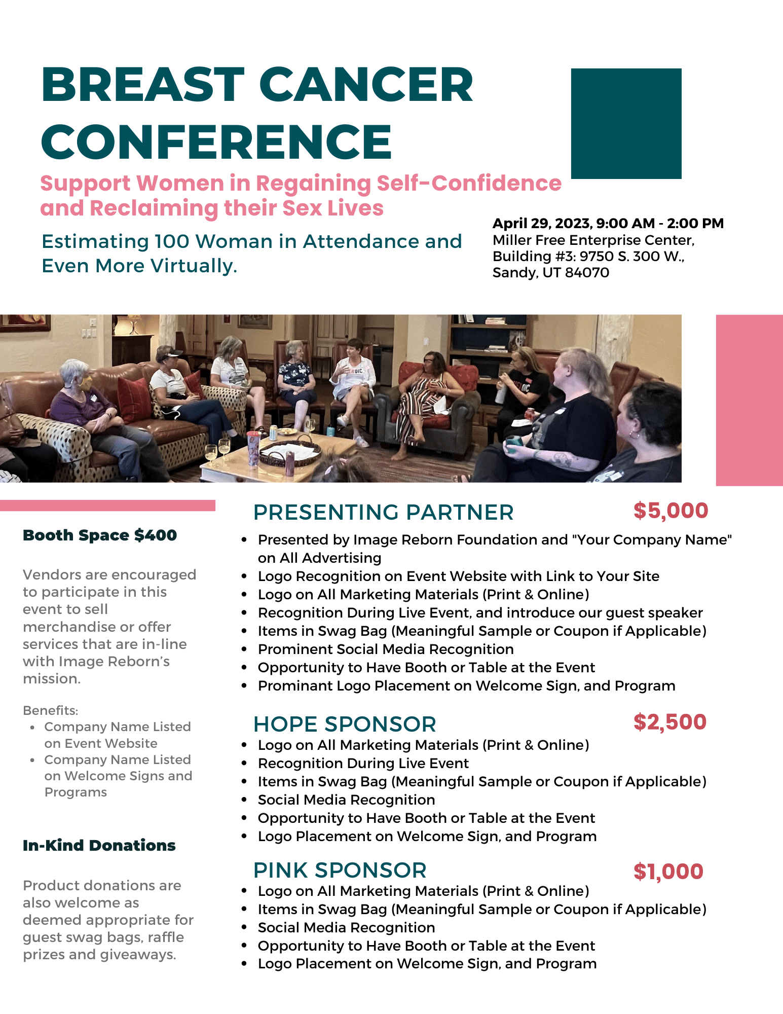 Image Reborn Foundation Breast Cancer Conference Sponsorship Info